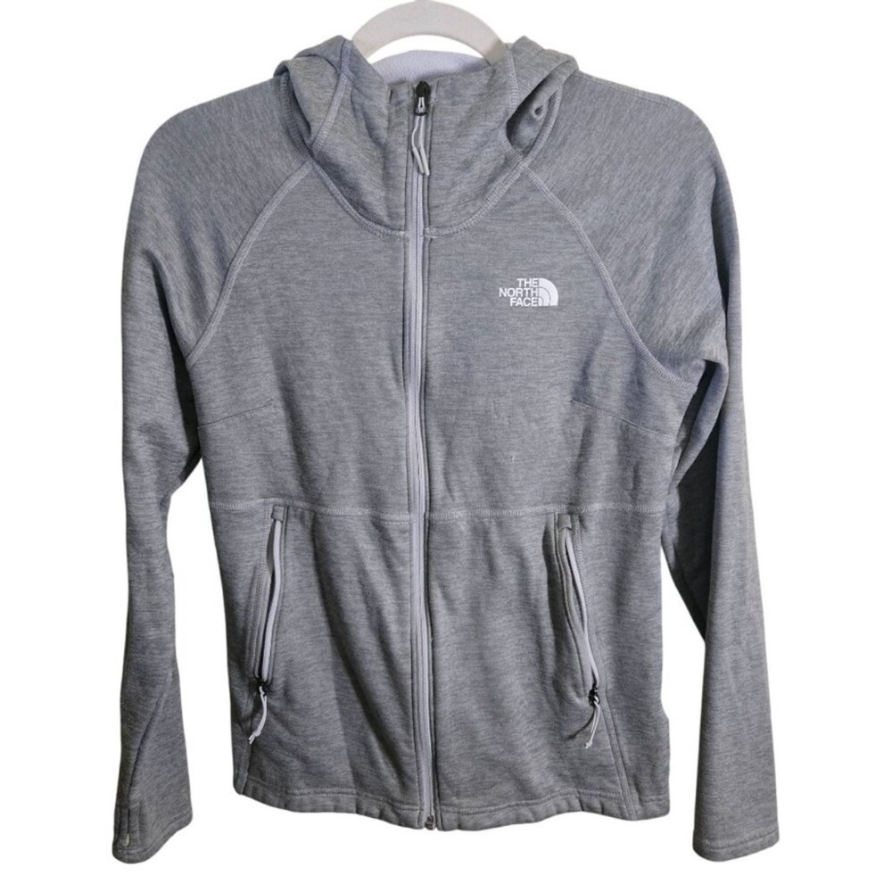 The North Face Canyonlands Hoodie Gray Thumb Holes Full Zip Zip Pockets Size M
